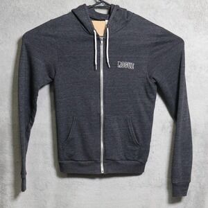 Rogue Fitness International Hoodie Mens Small Gray Zip Skull Graphic Made USA